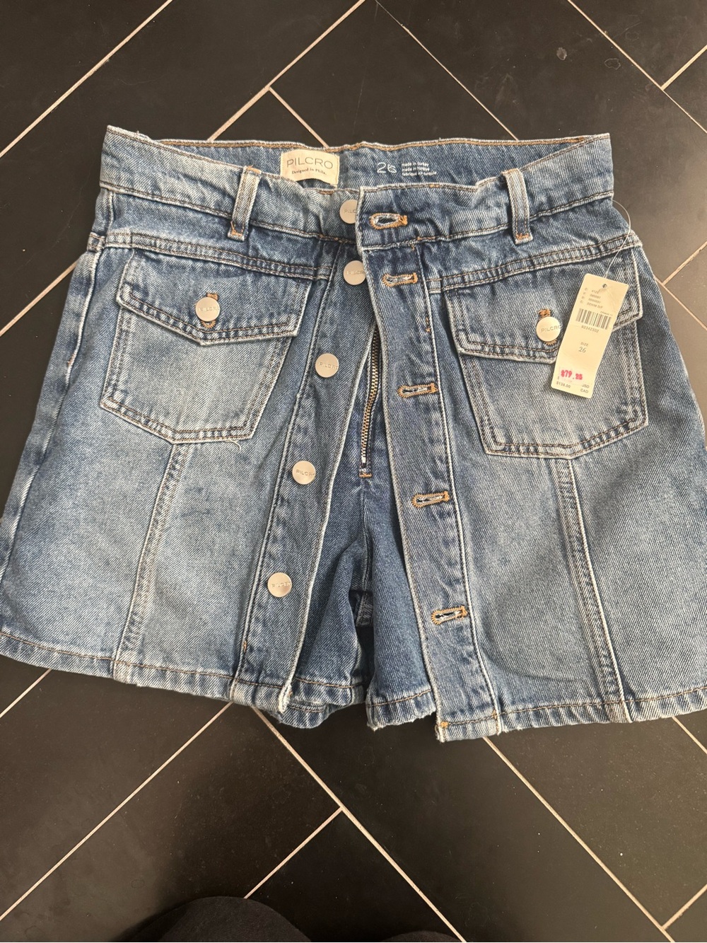 Pilcro Light Blue Button-Front Denim Shorts
